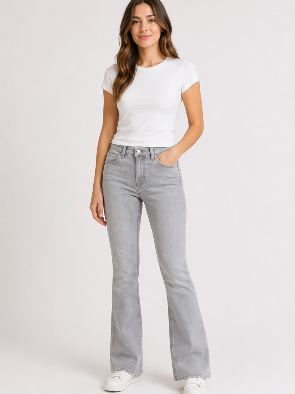 J. Jill Women's Size 4 Stretch Gray Light Wash Denim Jeans.